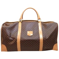Céline Macadam Monogram Duffle 215386 Brown Leather Weekend/Travel Bag
