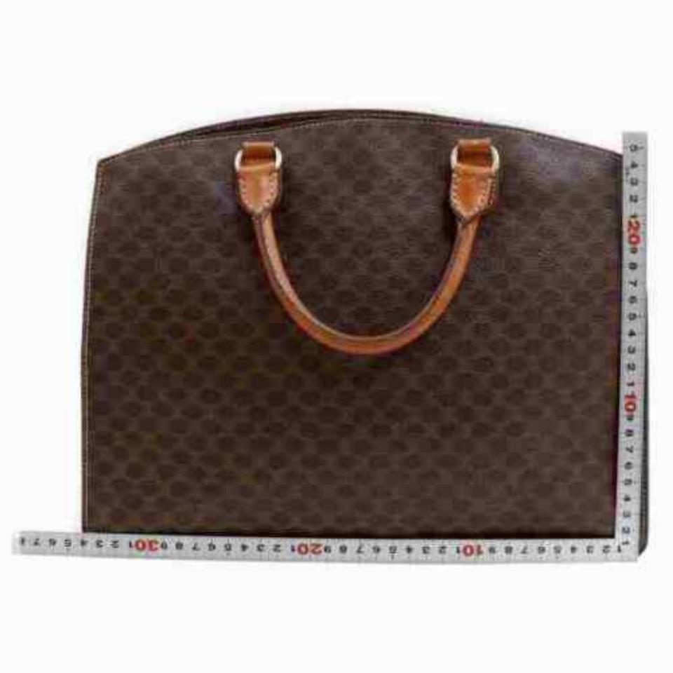 Black Céline Macadam Monogram Lunchbox Satchel 872902 Brown Coated Canvas Tote