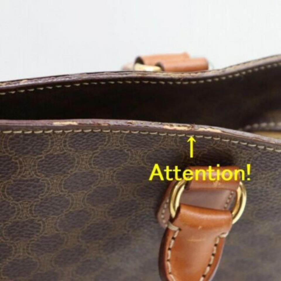 Céline Macadam Monogram Lunchbox Satchel 872902 Brown Coated Canvas Tote 1