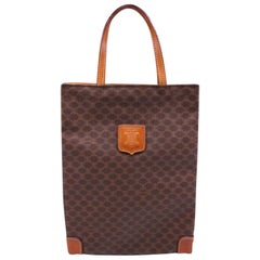 Céline Macadam Monogram Shopper 230932 Brown Coated Canvas Tote