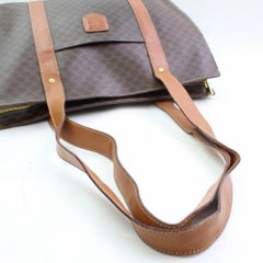 Céline Macadam Monogram Shopper Tote 866564 Brown Coated Canvas Shoulder Bag