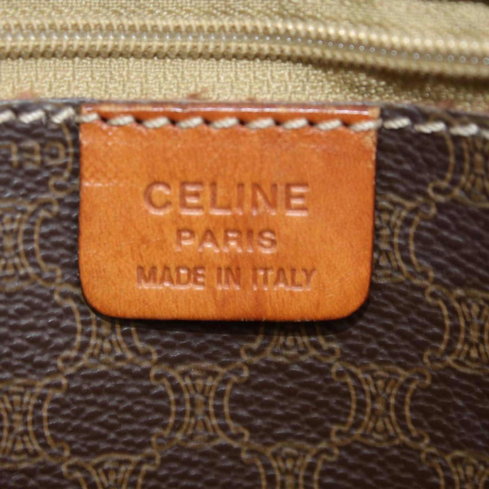 Women's Céline Macadam Monogram Shopper Tote 866564 Brown Coated Canvas Shoulder Bag For Sale