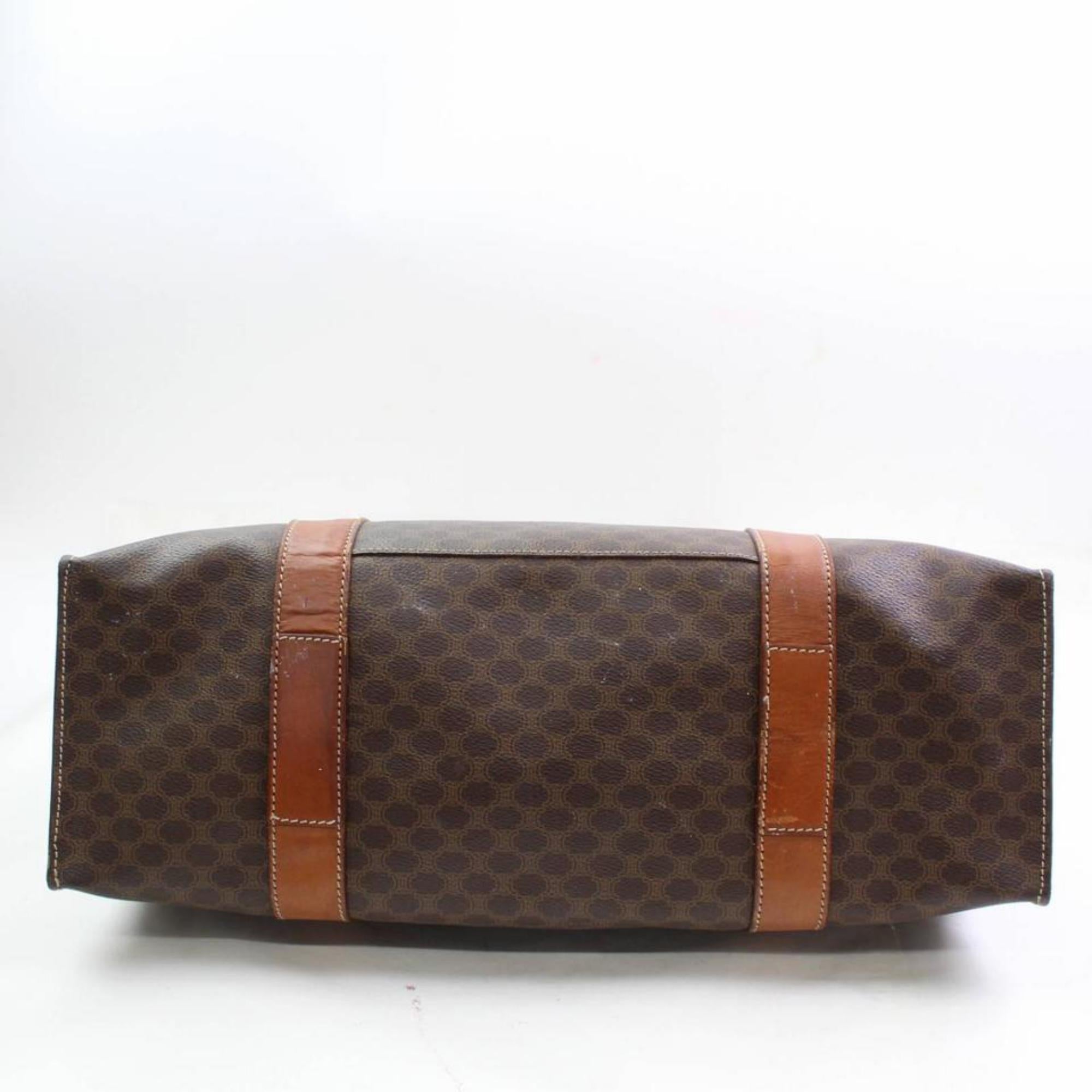 Céline Macadam Monogram Shopper Tote 866564 Brown Coated Canvas Shoulder Bag For Sale 4