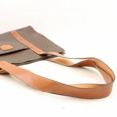 Céline Macadam Monogram Tote 866182 Brown Coated Canvas Shoulder Bag