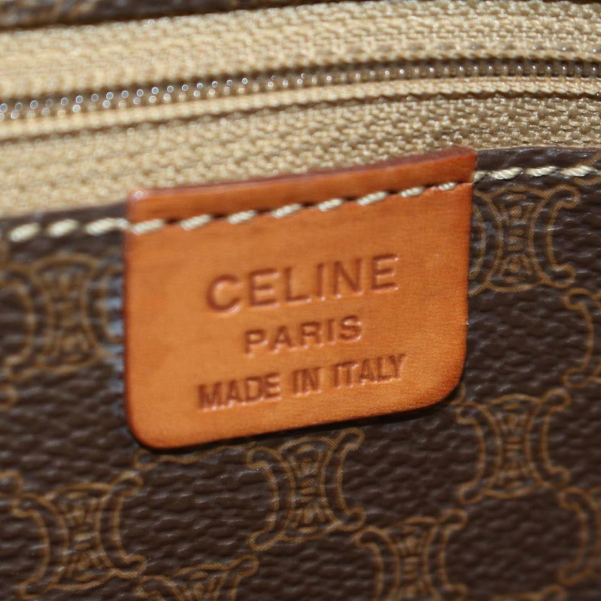 Céline Macadam Monogram Tote 866182 Brown Coated Canvas Shoulder Bag For Sale 1