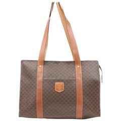 Céline Macadam Monogram Tote 866182 Brown Coated Canvas Shoulder Bag