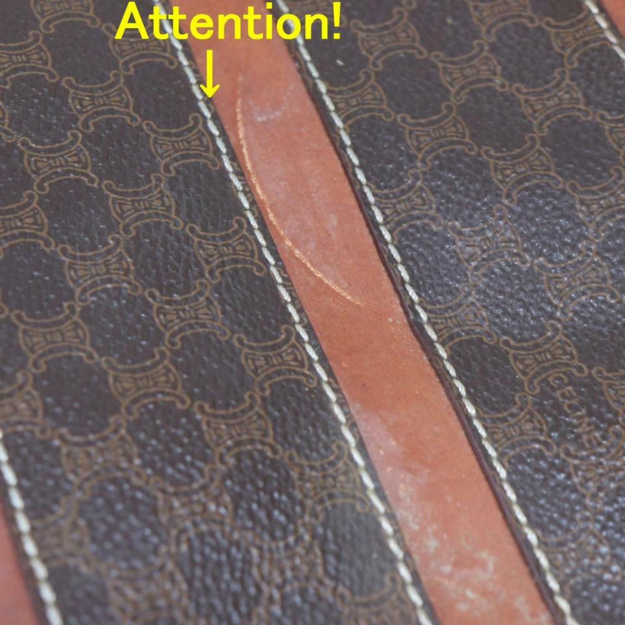 Céline Macadam Monogram Zip 870610 Brown Coated Canvas Tote For Sale 7