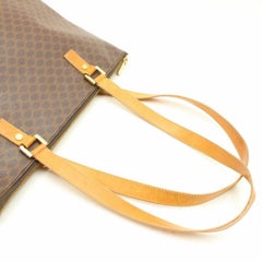 Céline Macadam Monogram Zip Tote 866821 Brown Coated Canvas Shoulder Bag