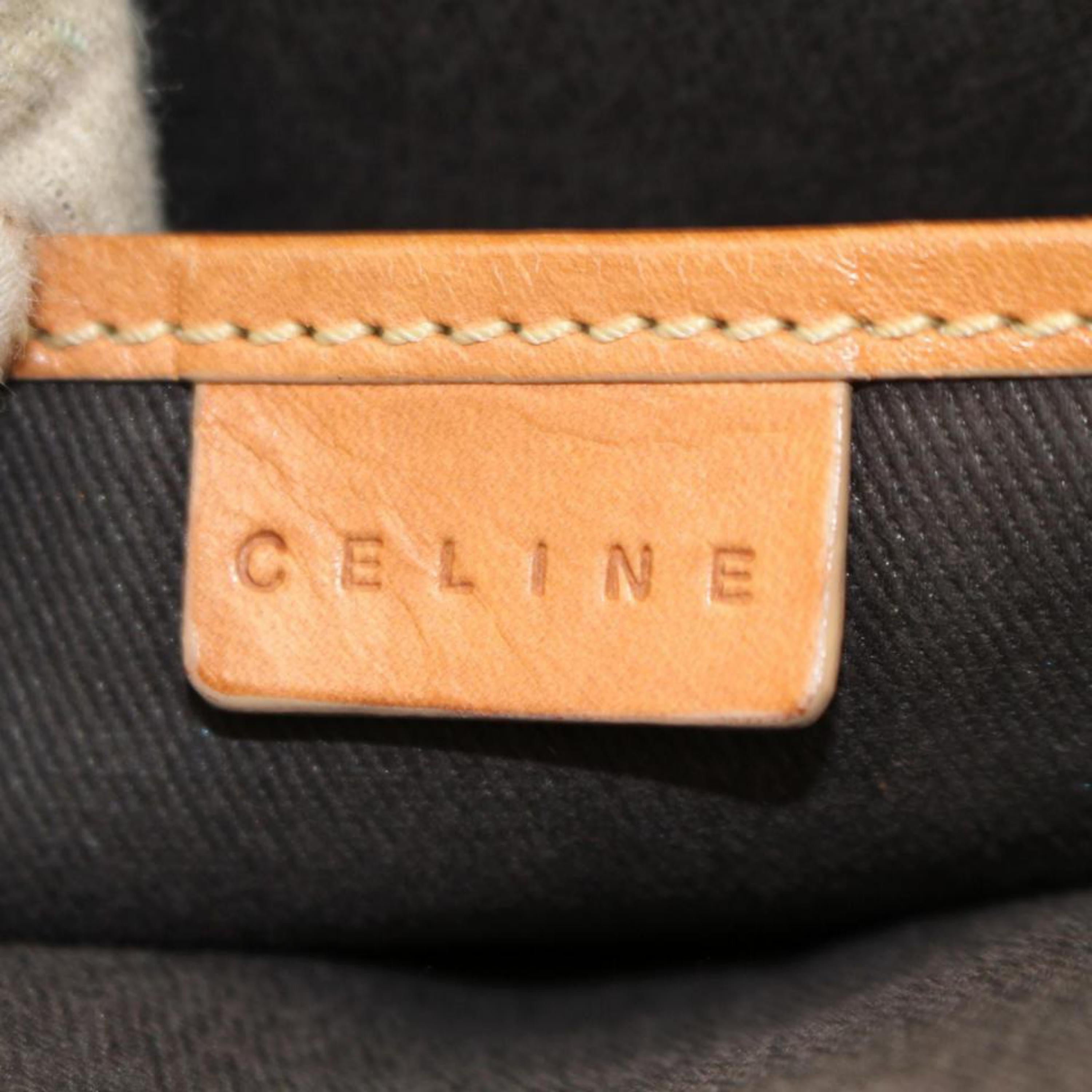 Céline Macadam Monogram Zip Tote 866821 Brown Coated Canvas Shoulder Bag In Good Condition For Sale In Forest Hills, NY
