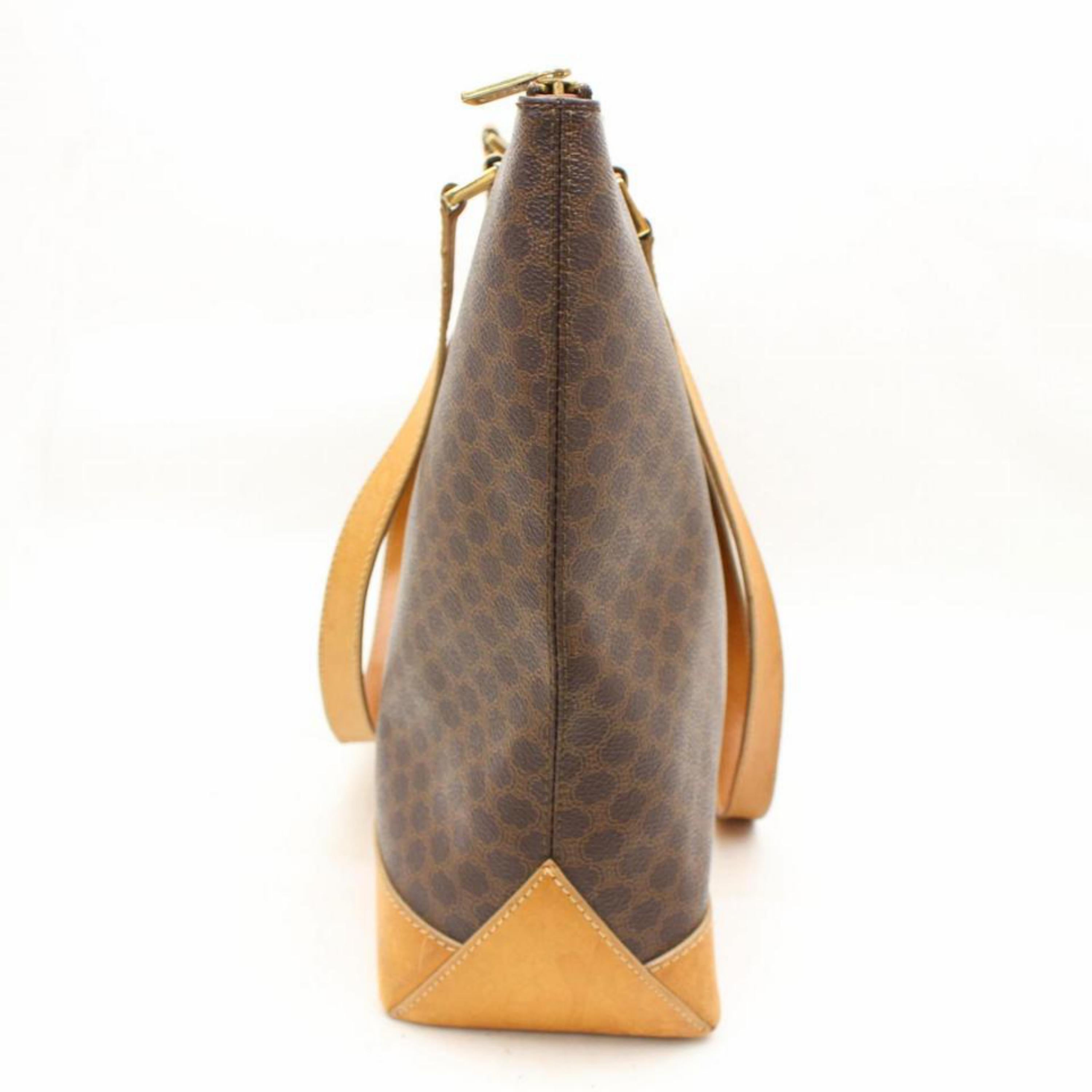 Céline Macadam Monogram Zip Tote 866821 Brown Coated Canvas Shoulder Bag For Sale 1