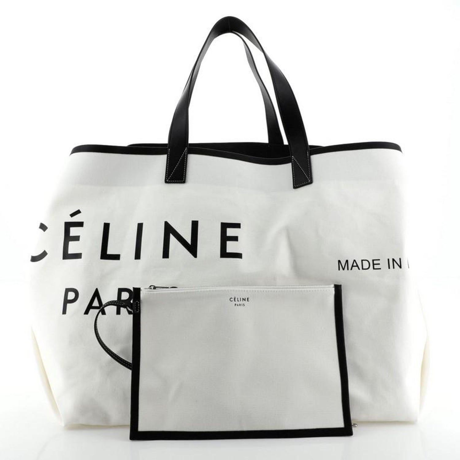 Celine Made In Tote Canvas with Leather Large at 1stDibs