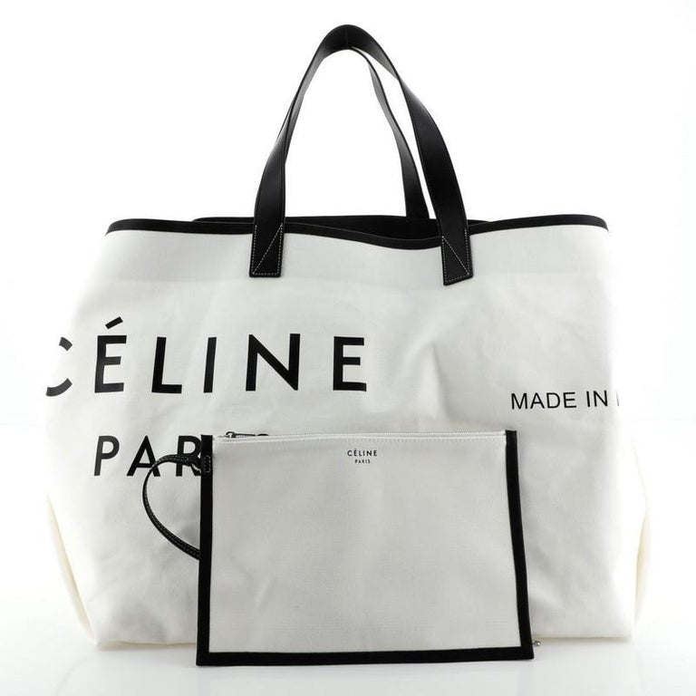 Celine Made In Tote Canvas With Leather Medium at 1stDibs