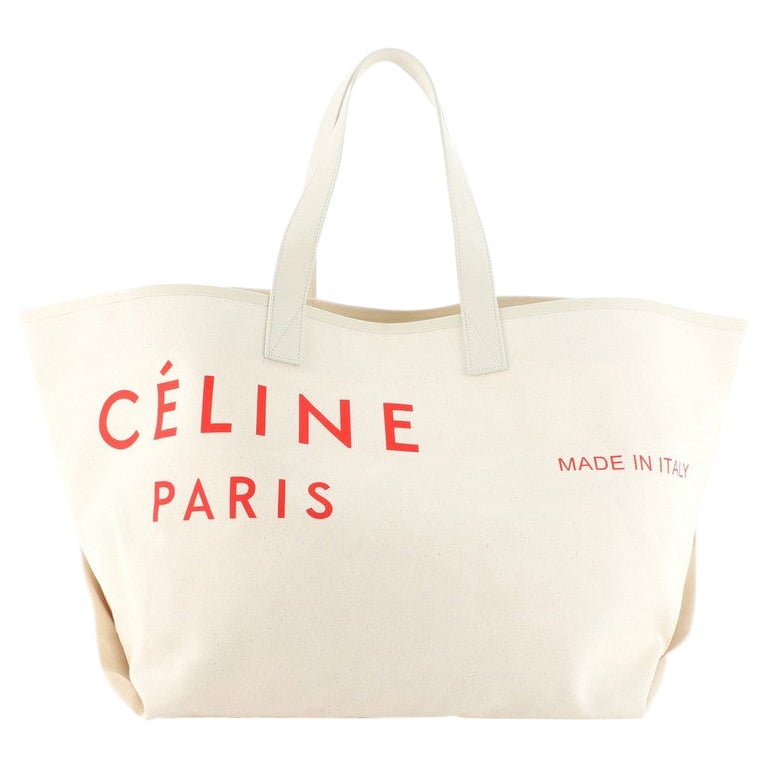 Celine Made In Tote Canvas with Leather Medium