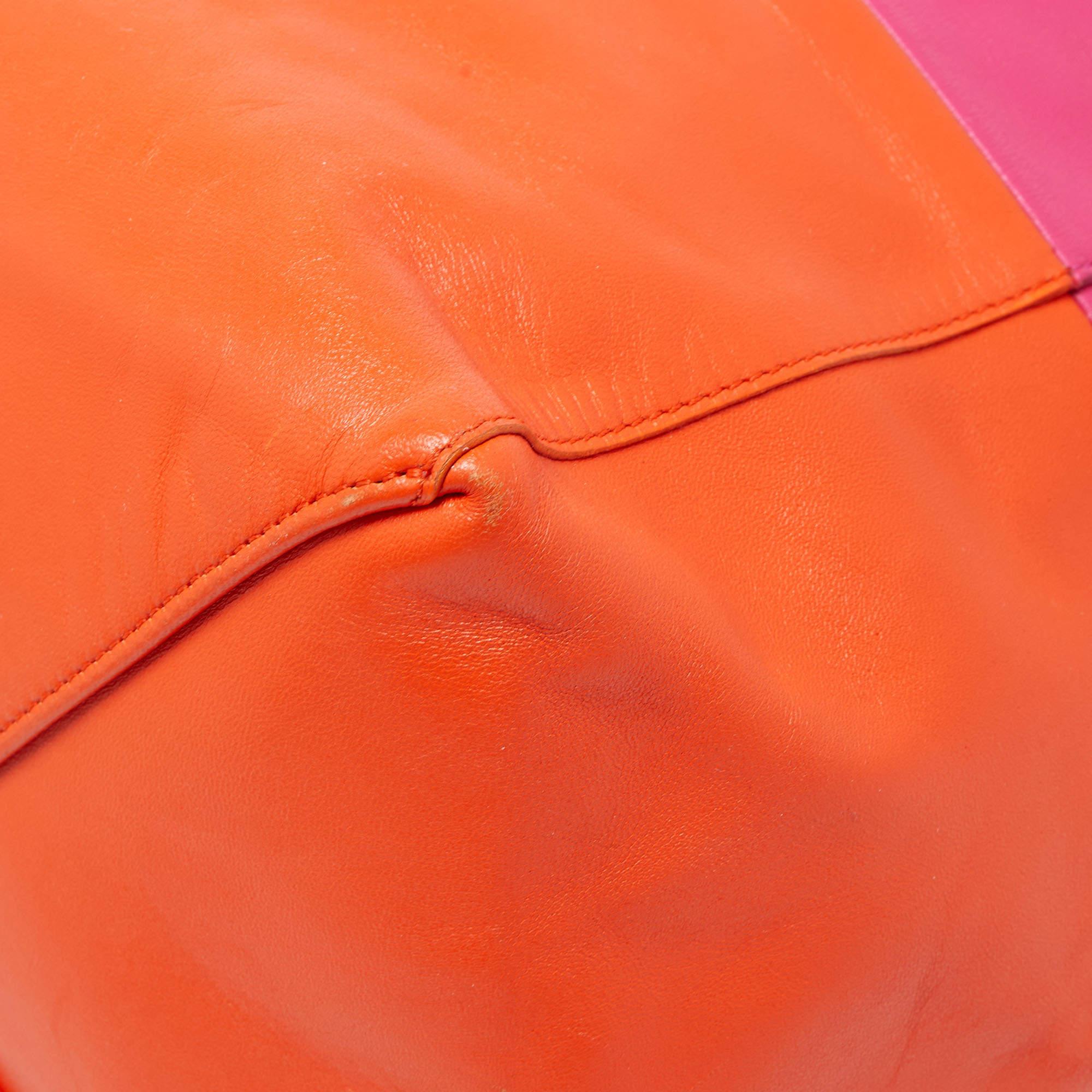 Celine Magenta/Orange Leather Horizontal Cabas Tote 7