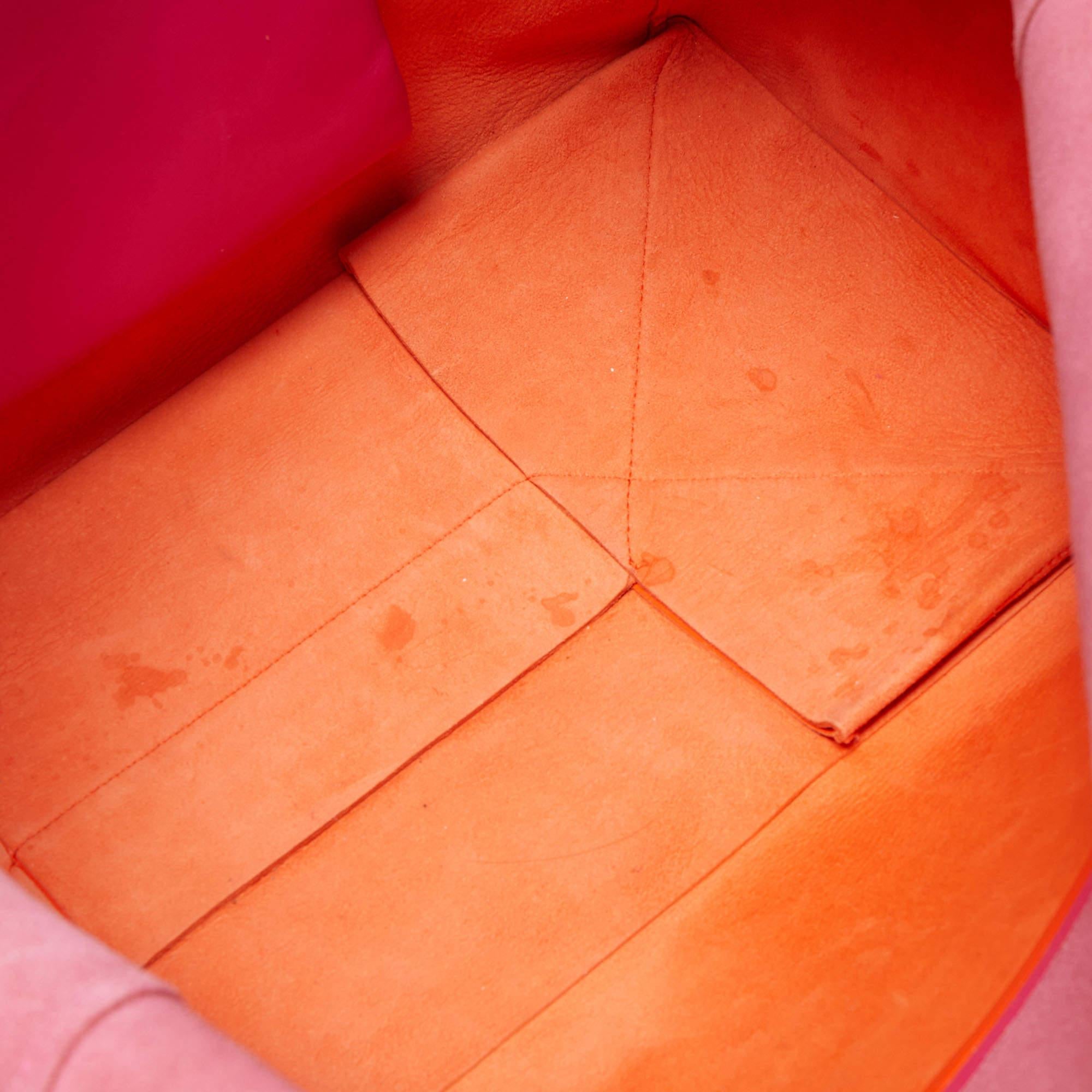 Celine Magenta/Orange Leather Horizontal Cabas Tote 9