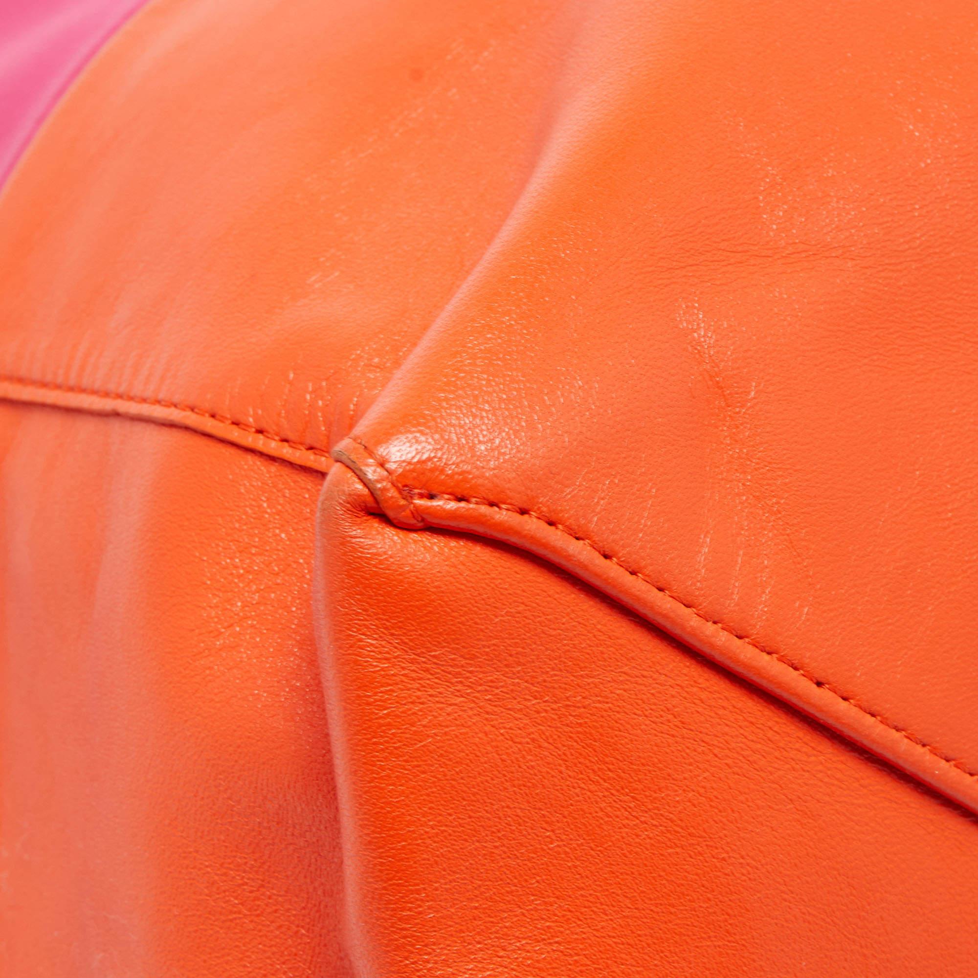 Celine Magenta/Orange Leather Horizontal Cabas Tote 2