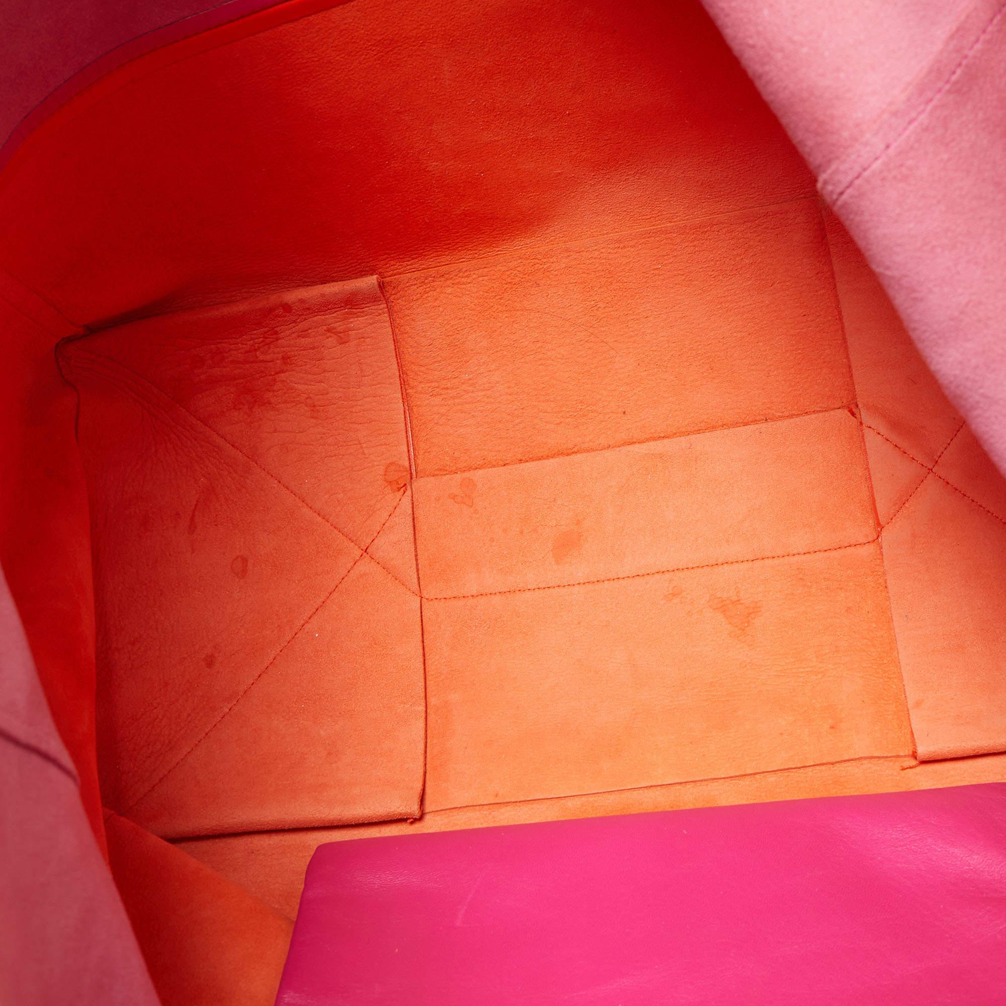Celine Magenta/Orange Leather Horizontal Cabas Tote 4