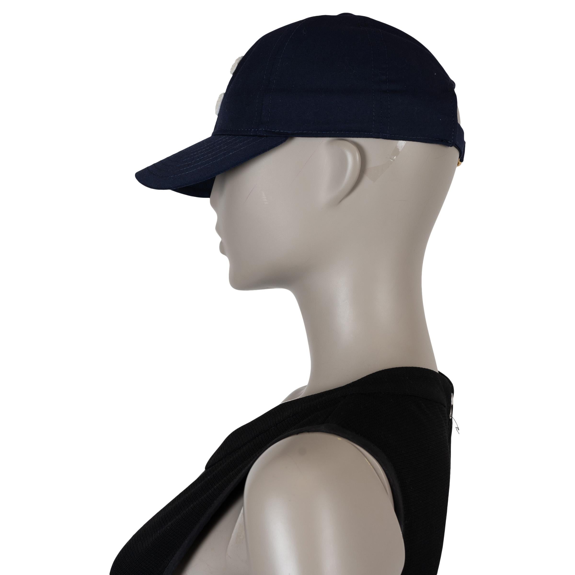 Nero Cappello Celine in cotone blu INITIAL BASEBALL CAP 56 in vendita