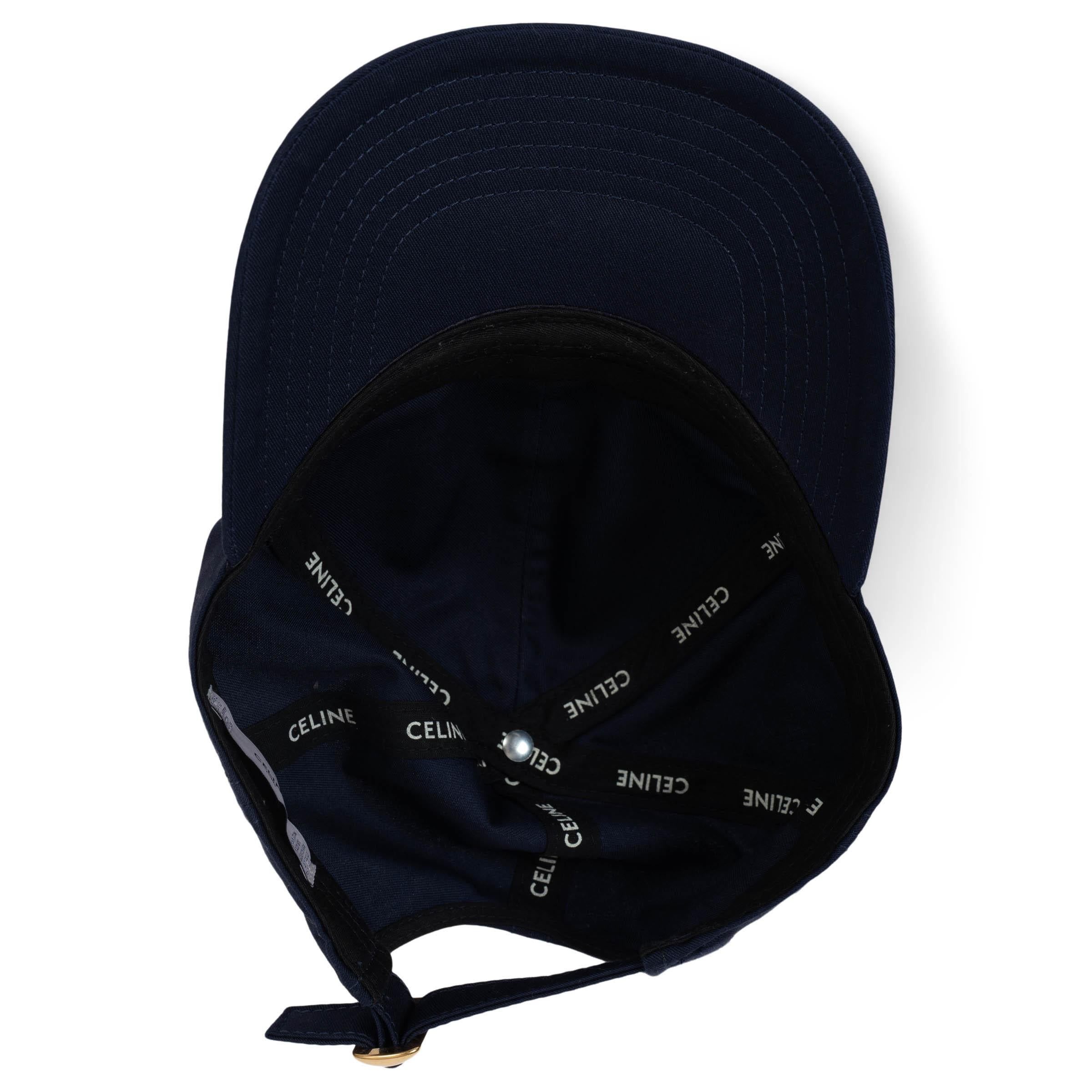 Donna Cappello Celine in cotone blu INITIAL BASEBALL CAP 56 in vendita