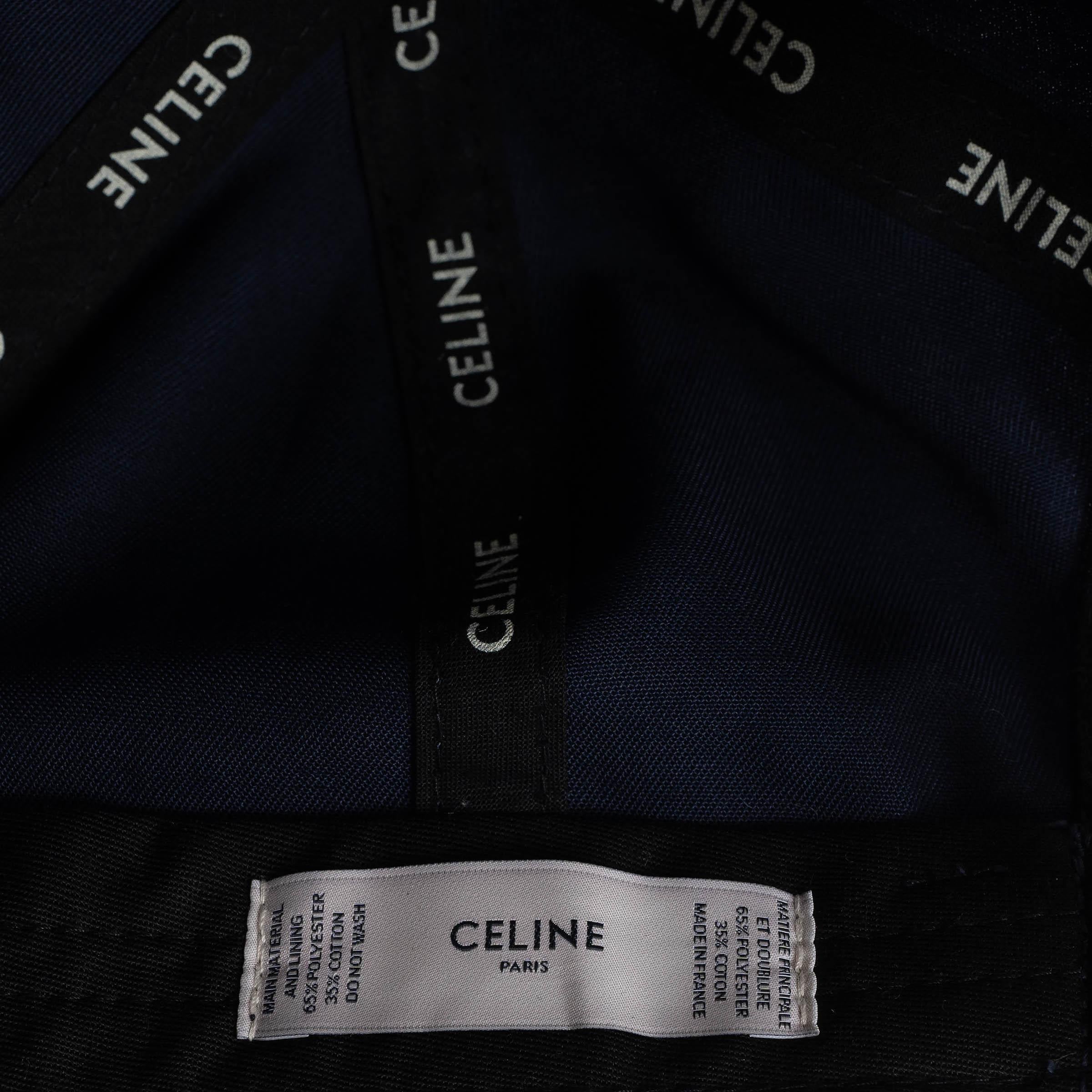 Cappello Celine in cotone blu INITIAL BASEBALL CAP 56 in vendita 1