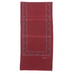 Celine Maroon & Multicolor Equestrian Print Scarf