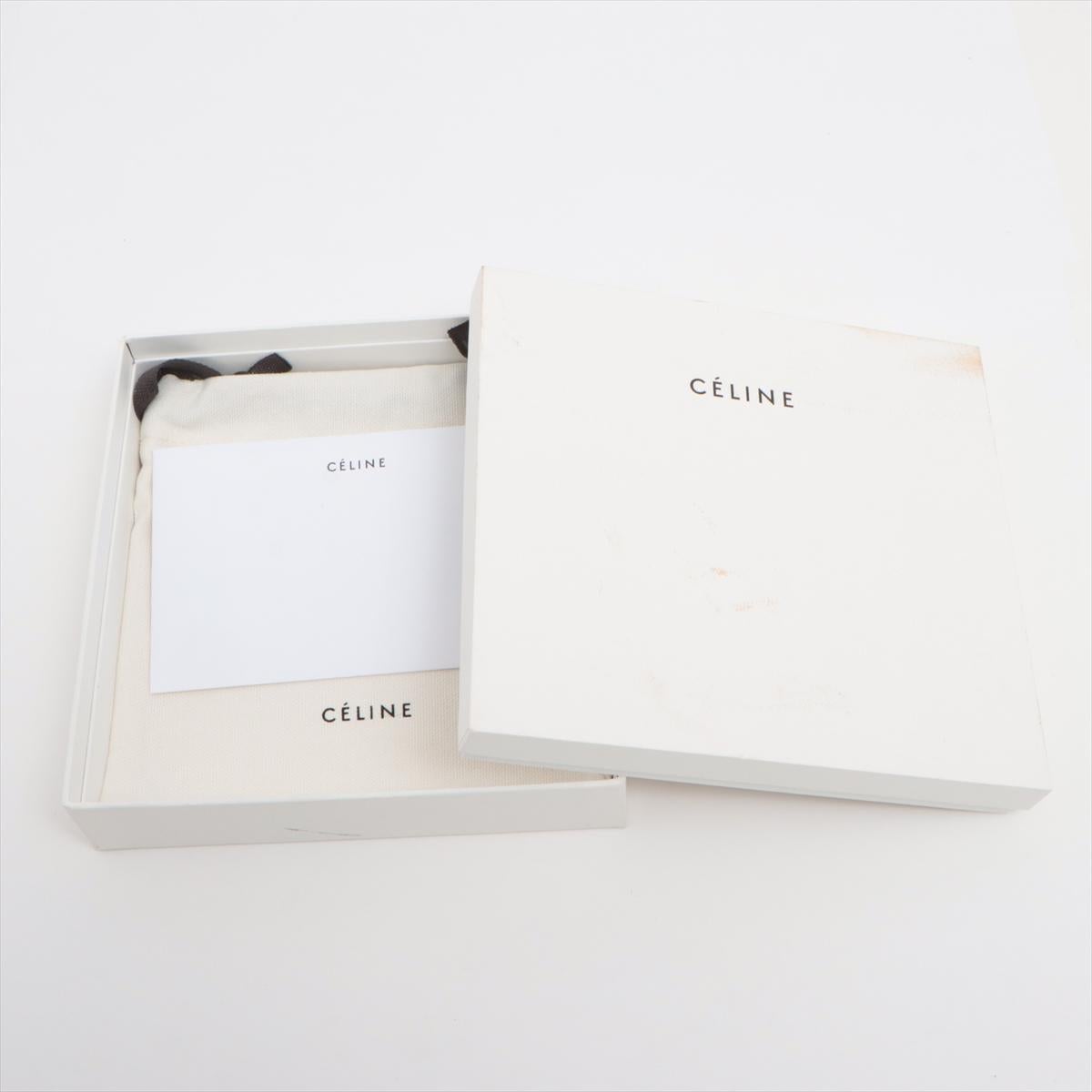 Celine Medium Bifold  Leather Compact Wallet Black x Cream 5