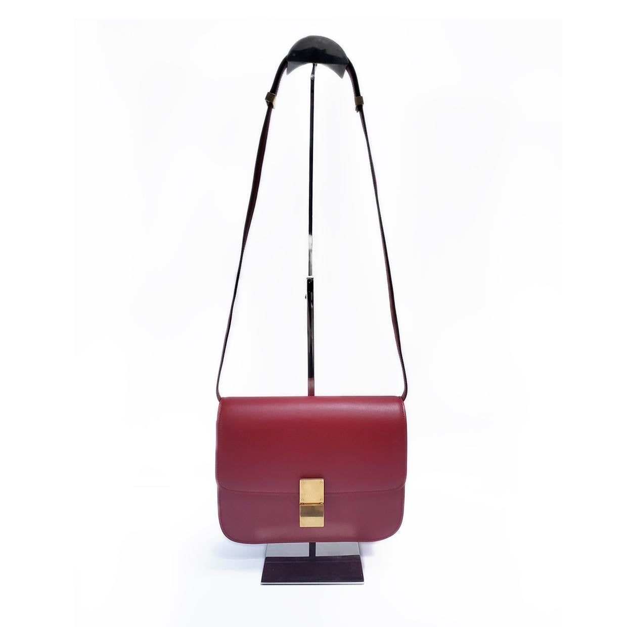 Celine Medium Classic Red Leather Shoulder Bag 4