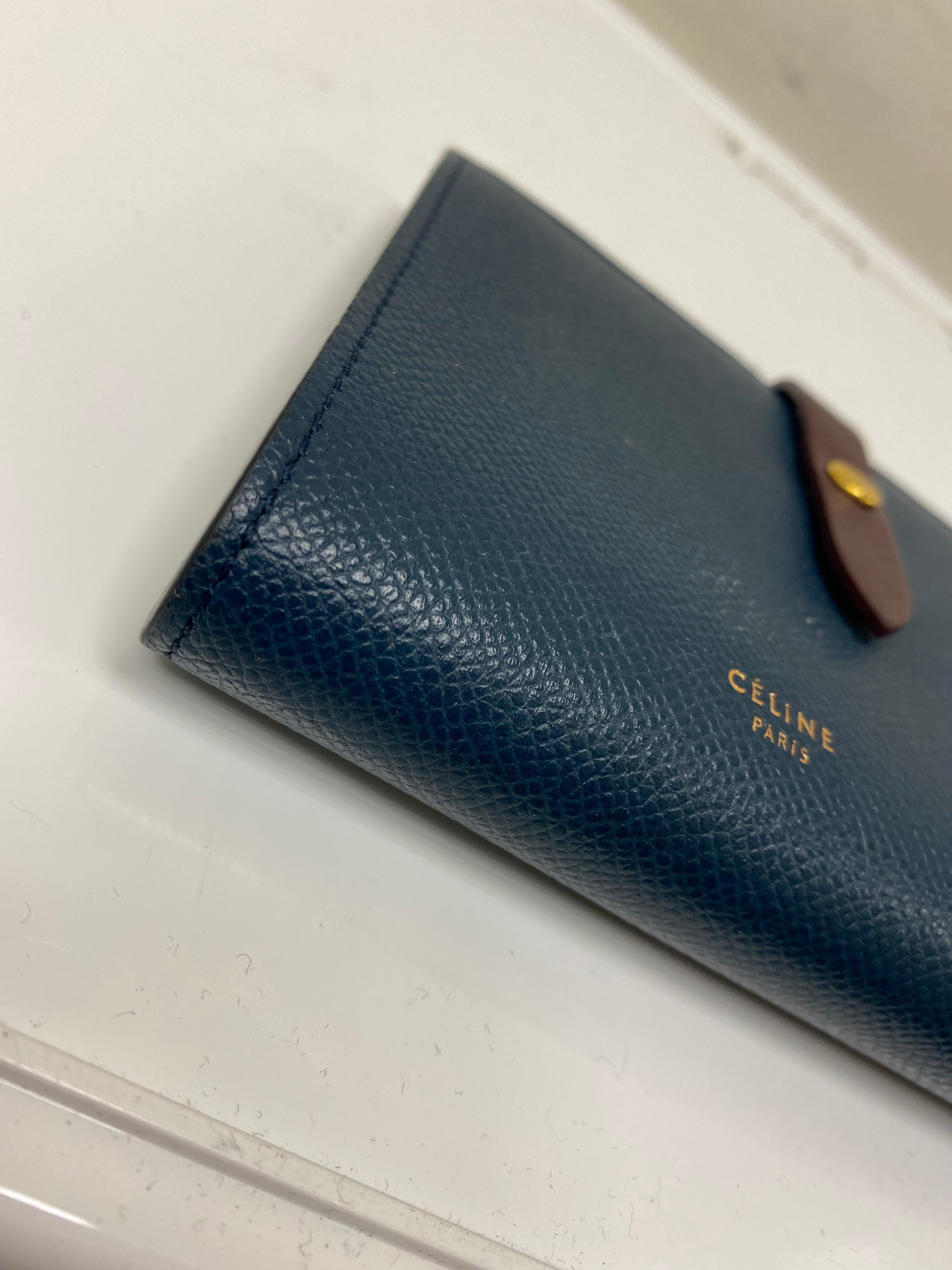Gray Celine Medium Multi-Function Strap Wallet For Sale