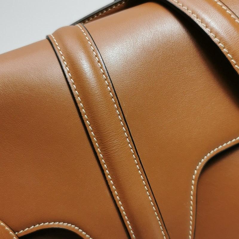 Celine Medoim Soft 16 Bag Caramel Natural Tan Smooth Calfskin Leather For Sale 10