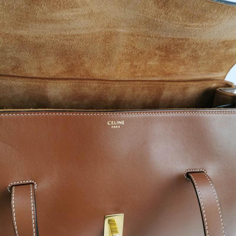 Celine Medoim Soft 16 Bag Caramel Natural Tan Smooth Calfskin Leather For Sale 4
