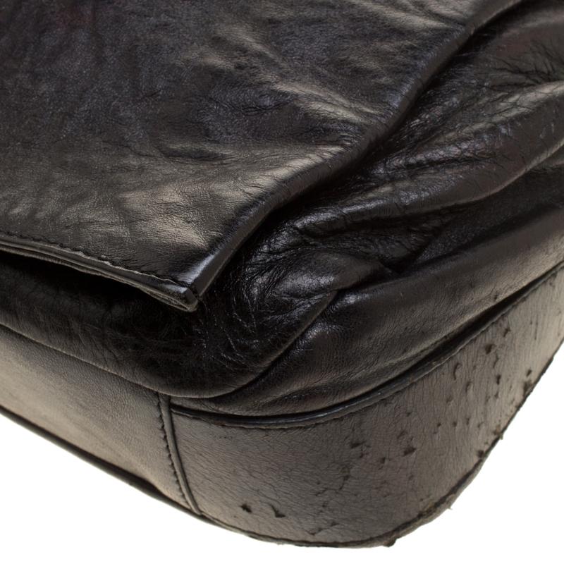 Celine Metallic Black Leather Shoulder Bag 6
