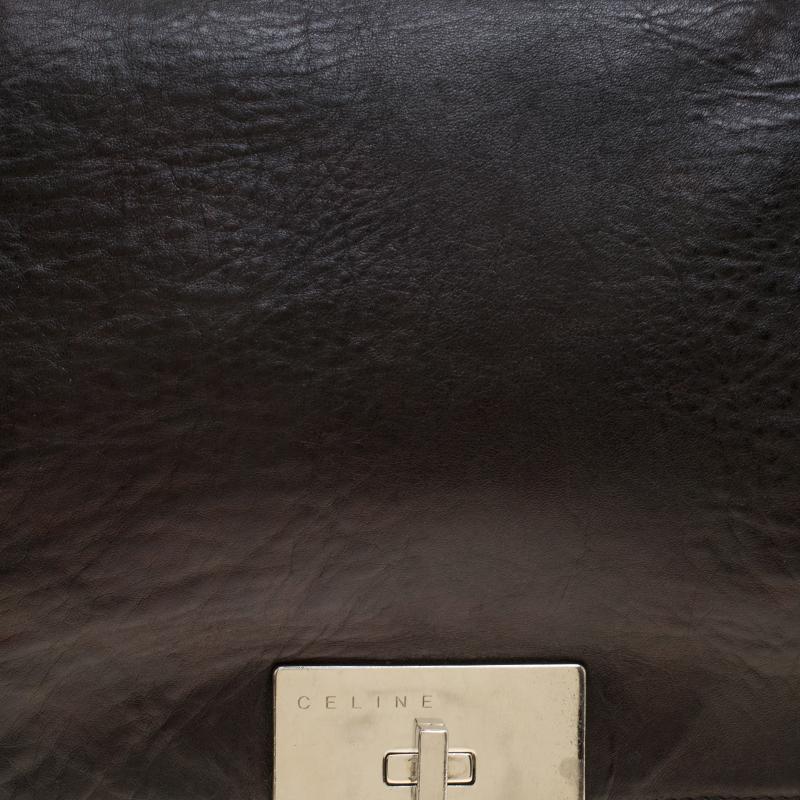 Celine Metallic Black Leather Shoulder Bag 1