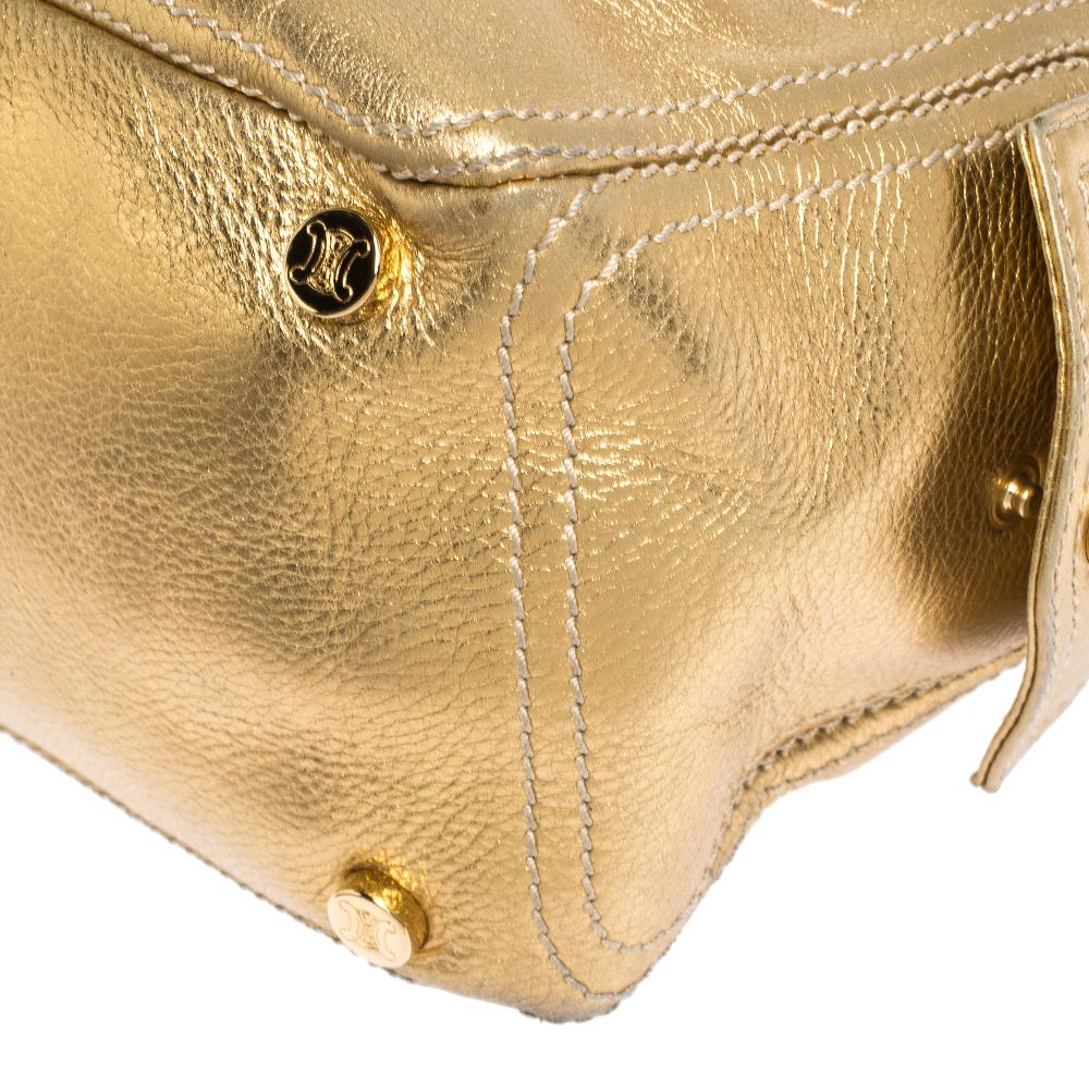 Celine Metallic Gold Leather Boogie Tote 6