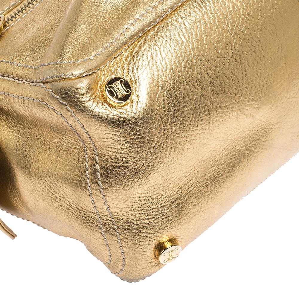 Celine Metallic Gold Leather Boogie Tote 5