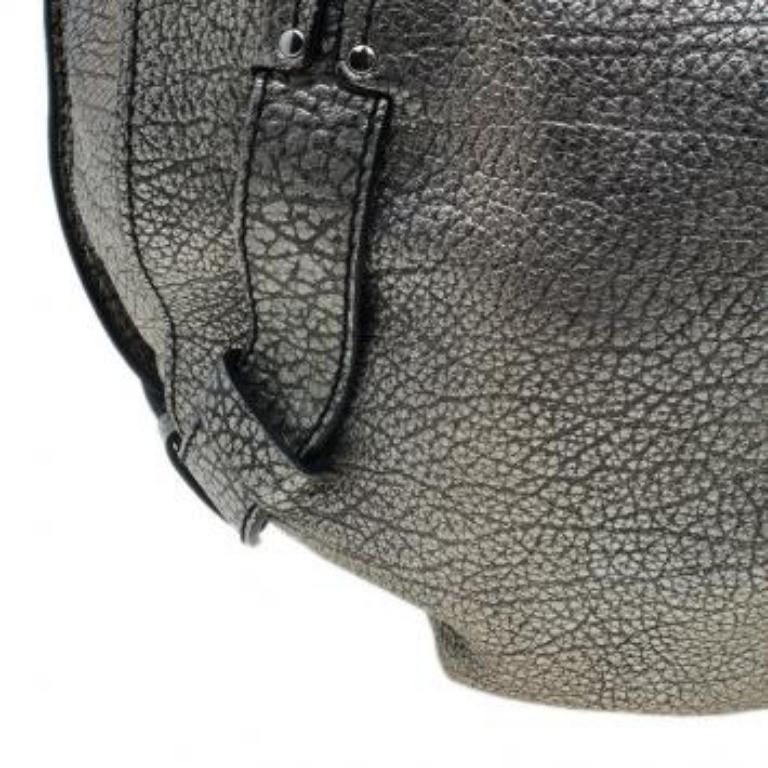Celine Metallic Silver Leather Large Bittersweet Hobo 1