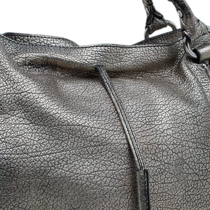 Celine Metallic Silver Leather Large Bittersweet Hobo 2
