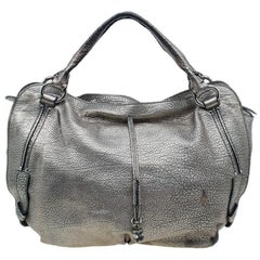 Celine Metallic Silver Leather Large Bittersweet Hobo