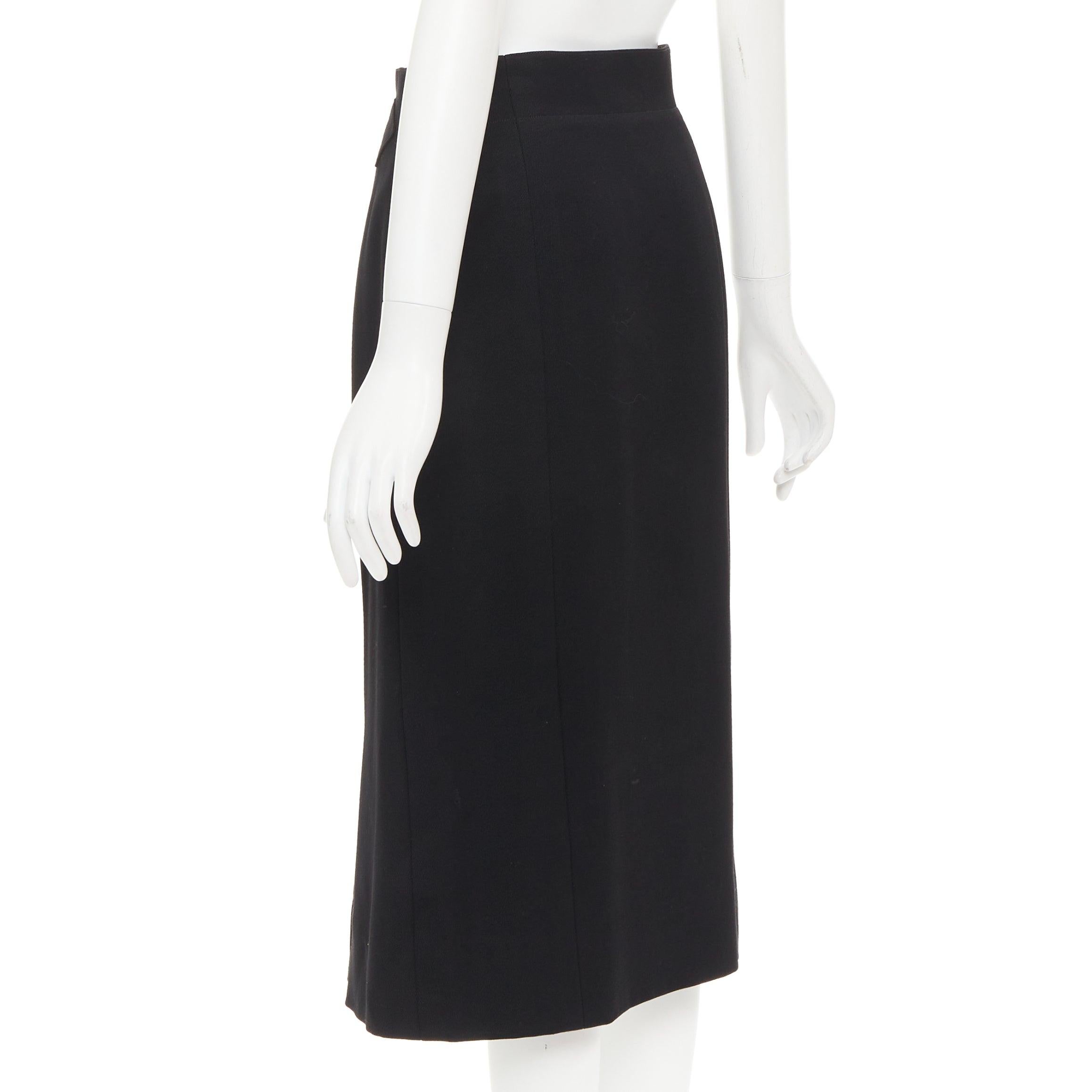 CELINE Michael Kors Vintage 100% wool gold horsebit buckle pleated skirt FR42 XL For Sale 1