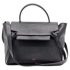 Celine Micro Belt Bag in pelle di vitello granulata nera