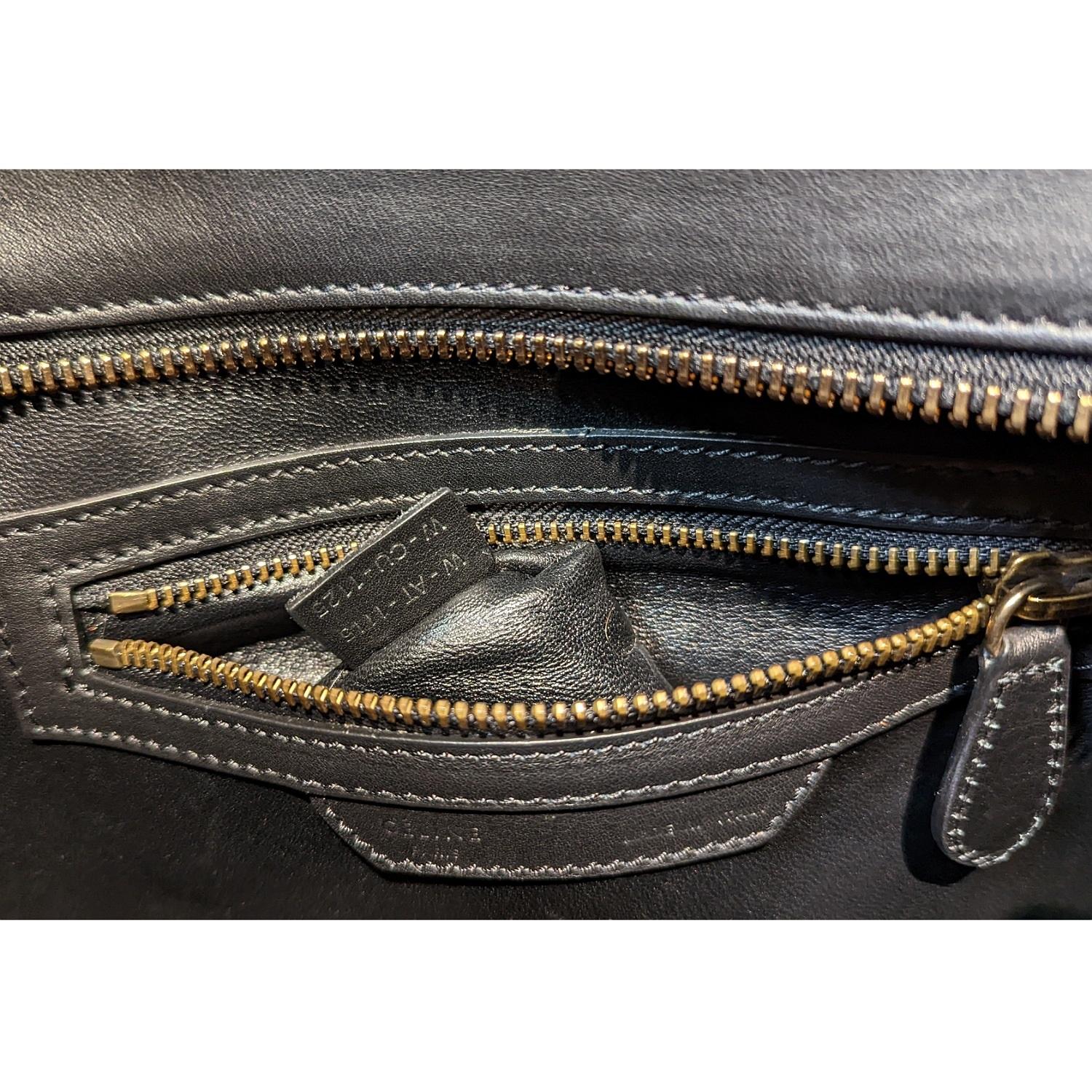 Women's Celine Micro Luggage Handbag in Black Smooth Calfskin
