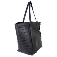 CELINE midnight blue leather CABAS PHANTOM MEDIUM CROC Bag