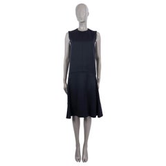 CELINE midnight blue viscose SLEEVELESS SHIFT Dress 36 XS
