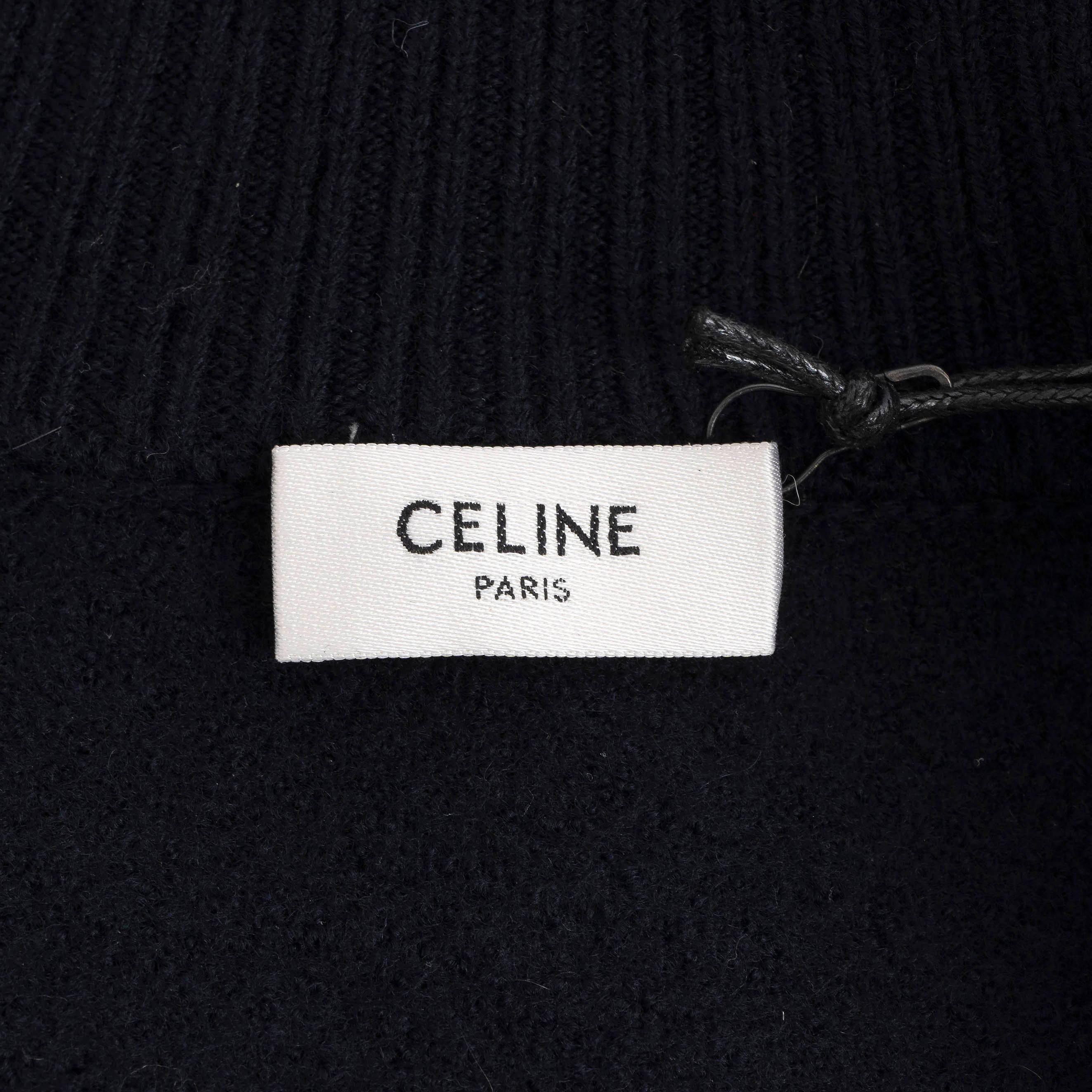 CELINE midnight blue wool VAREUSE COLLAR CROPPED MILITARY Jacket S For Sale 1