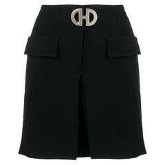 Celine Mini Black Wool Short Skirt
