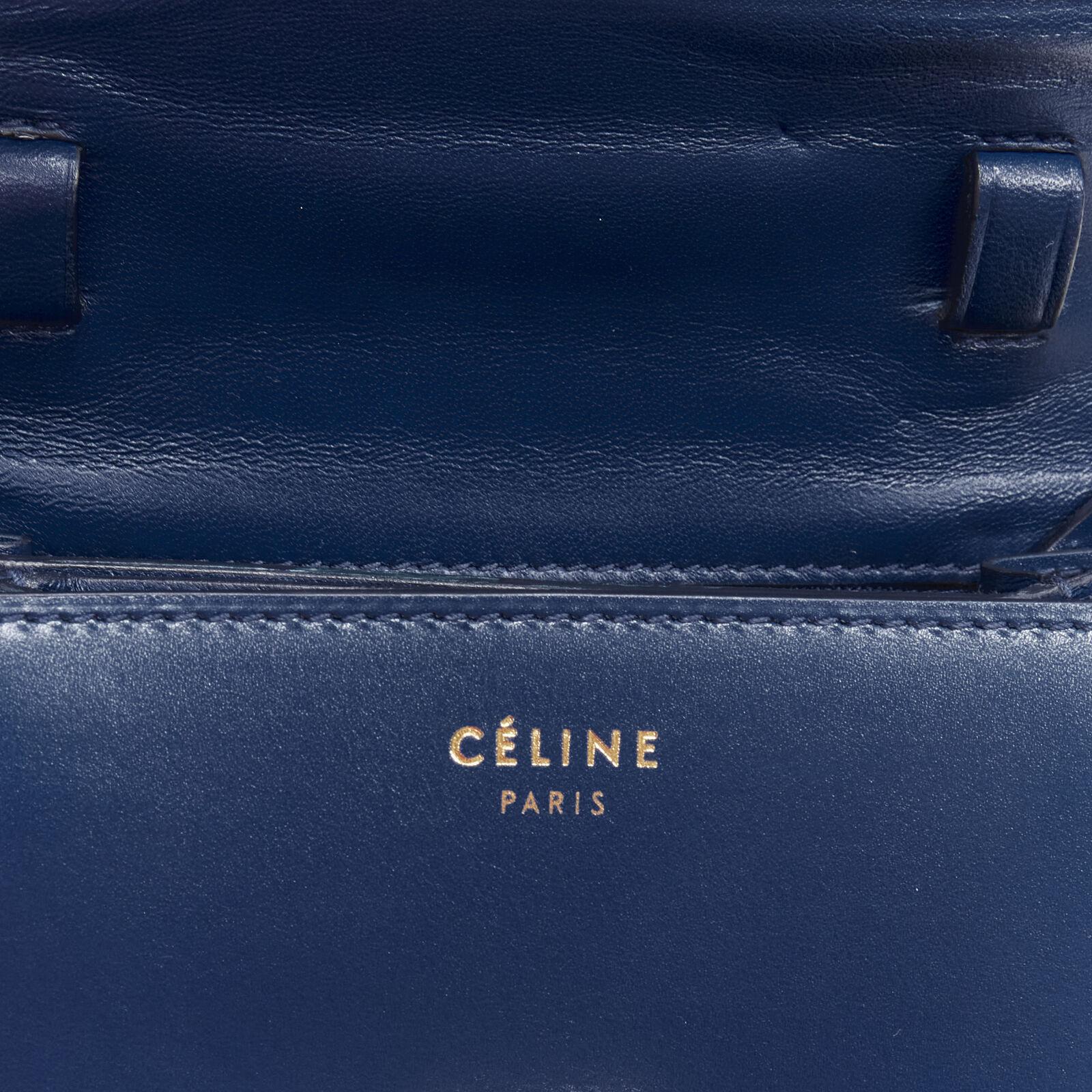 Women's CELINE MINI CLASSIC BOX BLUE SMOOTH LAMBSKIN CROSSBODY FLAP Bag