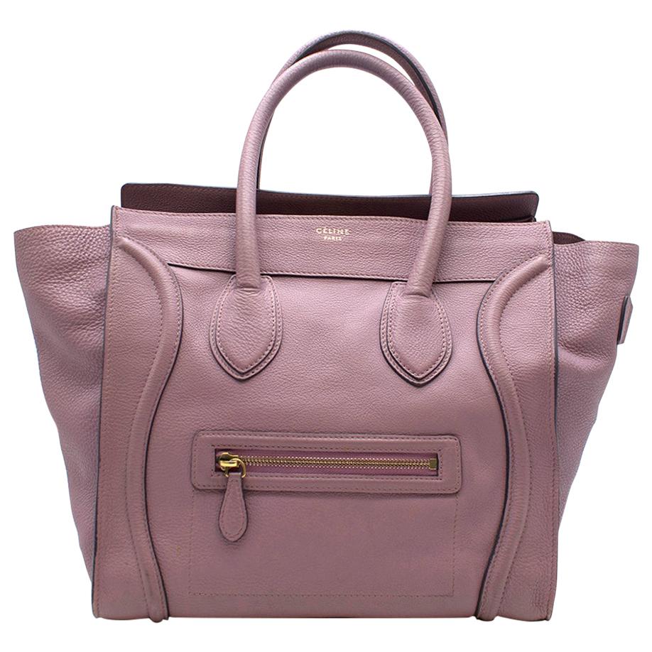 Celine Mini Luggage Bag In Soft Lilac Leather