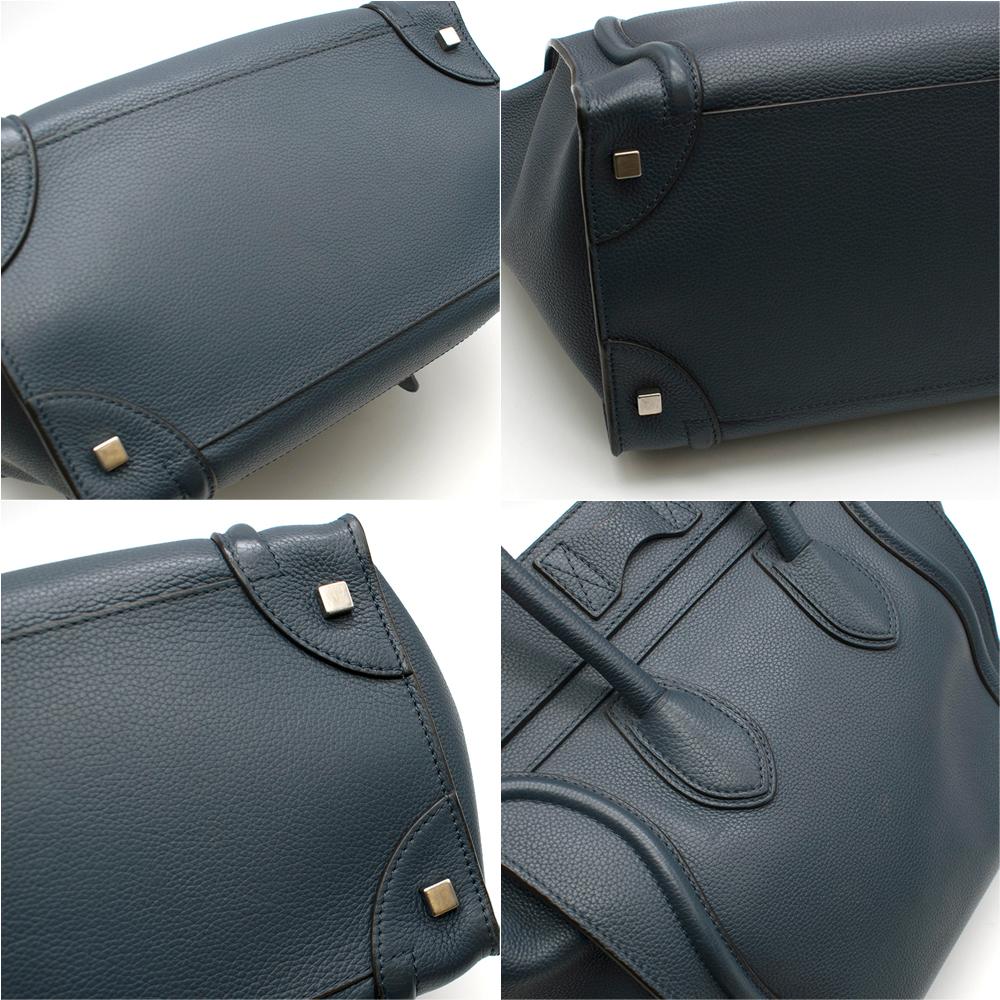 micro luggage handbag in baby drummed calfskin
