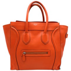 Celine mini luggage handbag in drummed calfskin