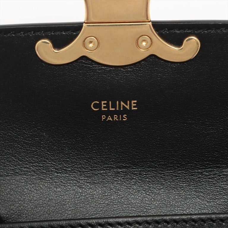 Celine - Chain Shoulder Bag Claude in Shiny Calfskin Leather - Black - for Women