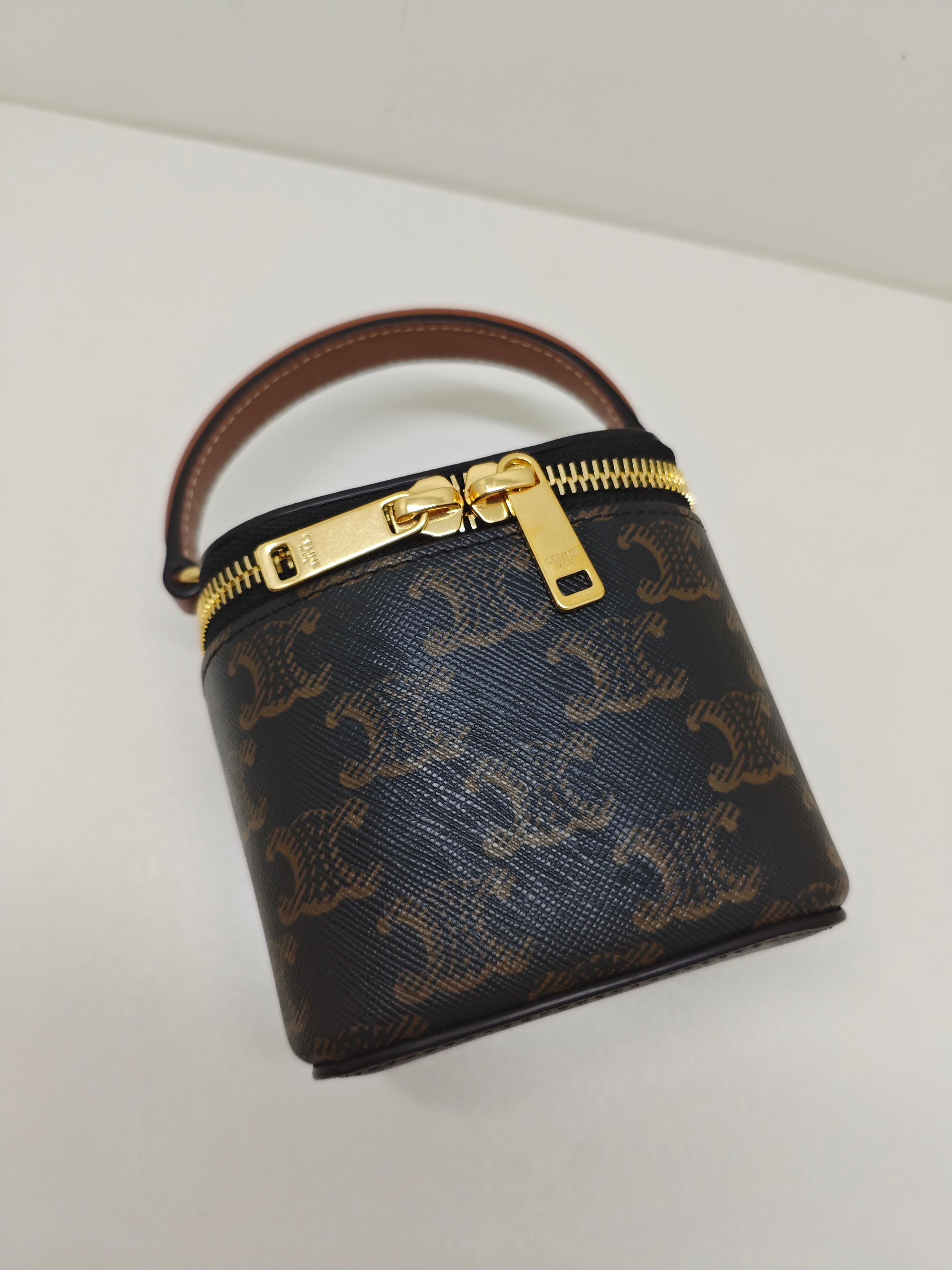 Women's or Men's Celine MINI VANITY CASE in Triomphe Canvas and Calfskin